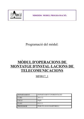 Muntatge instal·lacions telecomunicacions - IES Ramon Llull