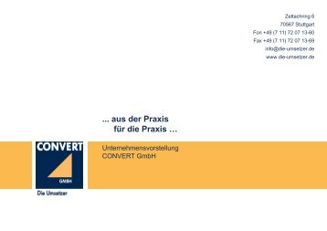 CONVERT GmbH - Die Umsetzer - Unternehmensvorstellung