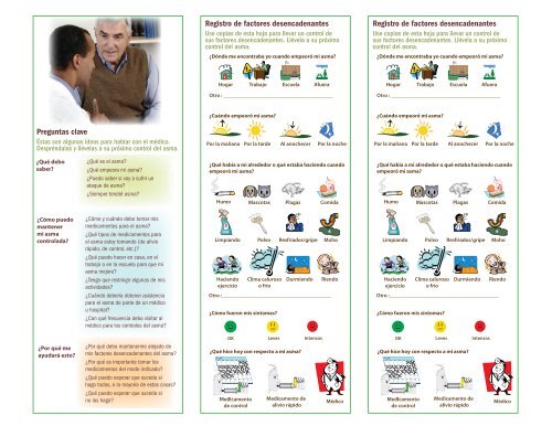 Registro de factores desencadenantes y preguntas clave