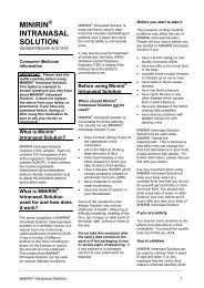 Minirin Injection MINIRIN NASAL SPRAY - Medsafe