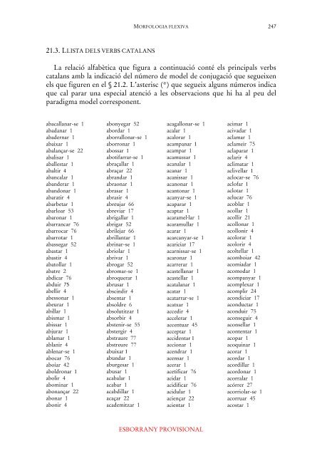 Llista dels verbs catalans