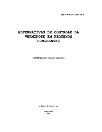 alternativas de controle da verminose em pequenos ruminantes