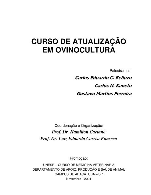 Apostila do Curso de Atualização em Ovinocultura - Capril Virtual