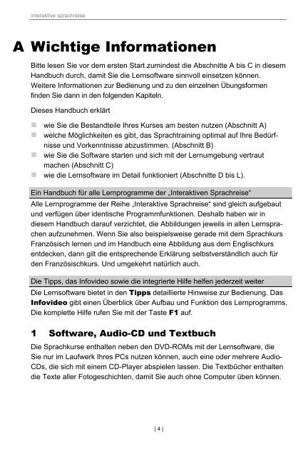 Interaktive Sprachreise Handbuch Deutsch - Digital Publishing