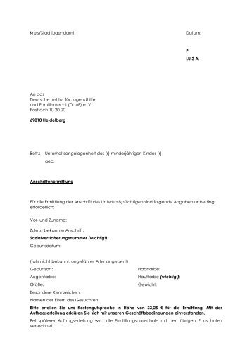 Formular zur Anschriftenermittlung - DIJuF