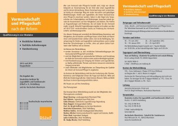 MODULE der Weiterbildung Vormundschaft/Pflegschaft ... - DIJuF