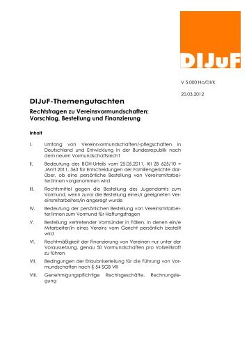 Themengutachten Vereinsvormundschaften 20.03.12 - DIJuF