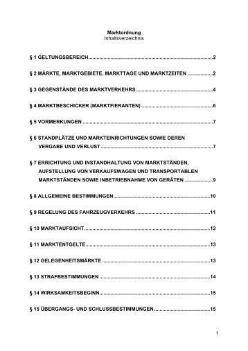 1 Marktordnung Inhaltsverzeichnis § 1 GELTUNGSBEREICH - Steyr