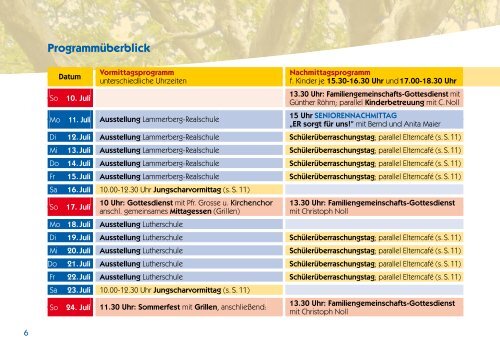 Programm der Zelttage - DIPM