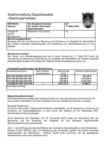 Stadtverwaltung Dippoldiswalde -Oberbürgermeister-