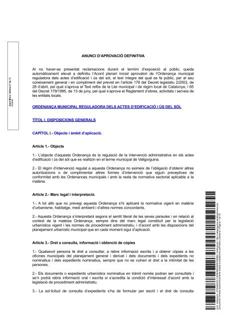 anunci aprovacio definitiva edificacio.pdf - Ajuntament de Vallgorguina