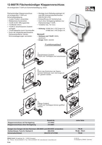 12-860TR Flächenbündiger Klappenverschluss