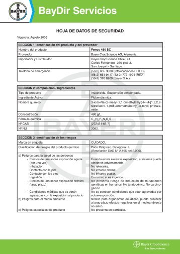 HOJA DE DATOS DE SEGURIDAD - Bayer CropScience Chile