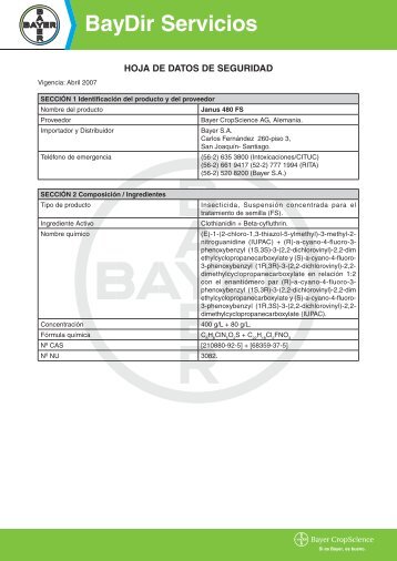 Janus 480 FS - Bayer CropScience Chile