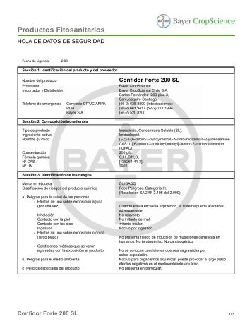 Confidor Supra 51 % WP - Bayer CropScience Chile