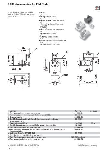 3-910 Accessories for Flat Rods - Dirak