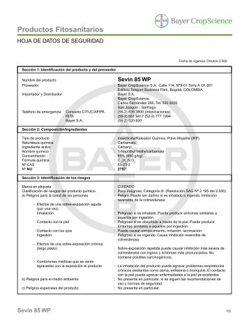 Sevin 85 WP - Bayer CropScience Chile