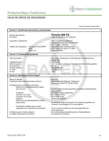 Poncho 600 FS.indd - Bayer CropScience Chile