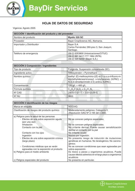 Mystic 520 SC - Bayer CropScience Chile