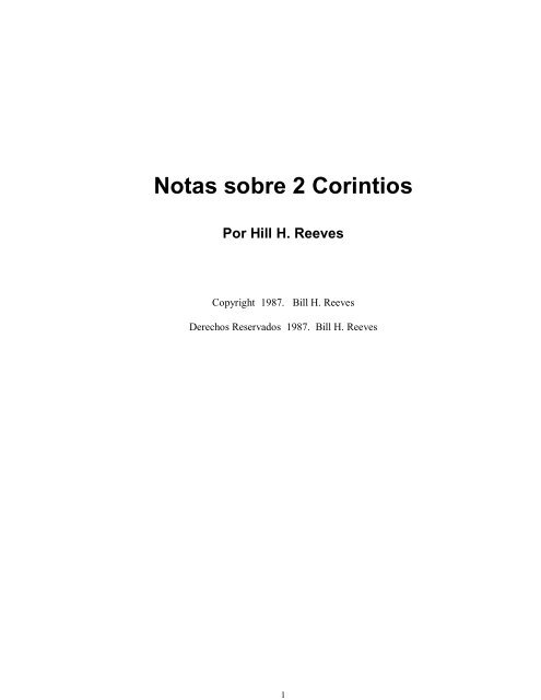 Notas Sobre 2 Corintios Amigoval