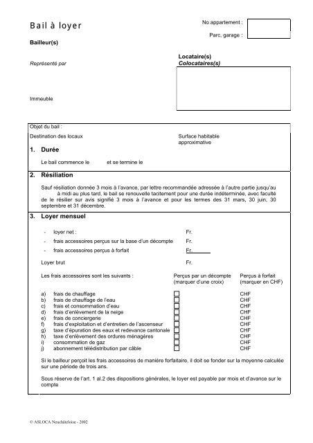 Bail loyer - PCL Fiduciaire Sàrl
