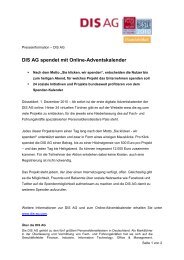 DIS AG spendet mit Online-Adventskalender