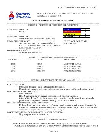 MSDS - Sherwin Williams