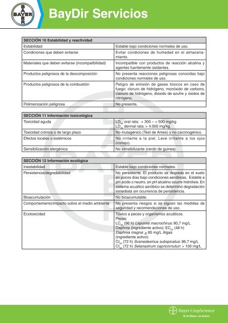 Calypso 480 SC - Bayer CropScience Chile