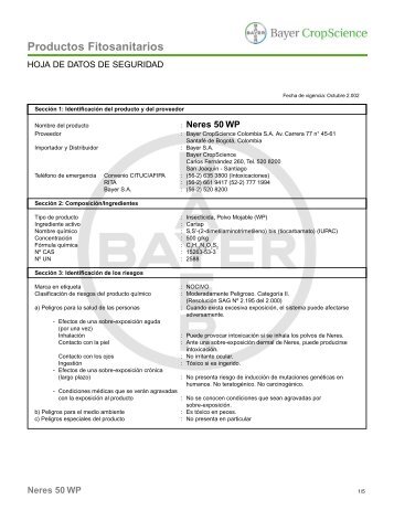 Neres 50 WP - Bayer CropScience Chile