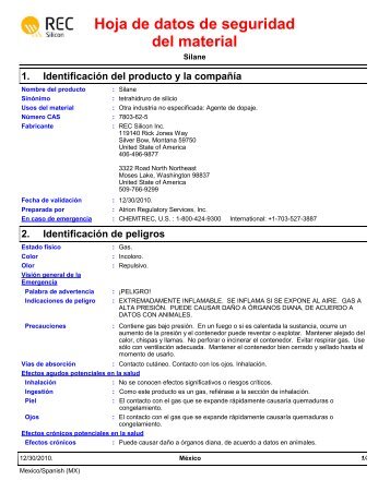 Hoja de datos de seguridad del material - REC