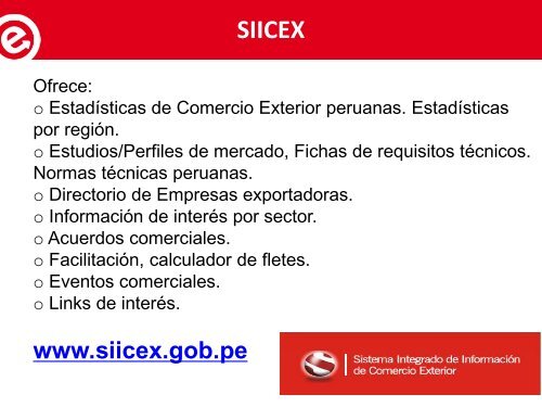 Herramientas de Inteligencia Comercial - Siicex