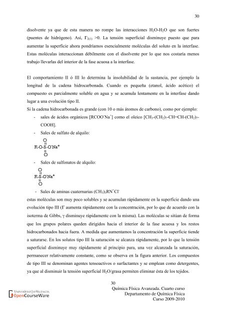 Tema 6: Estudio termodinámico de las interfases