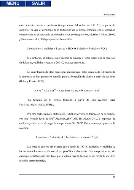 transformaciones hidrotermales de la caolinita - Biblioteca de la ...