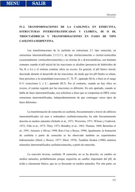 transformaciones hidrotermales de la caolinita - Biblioteca de la ...