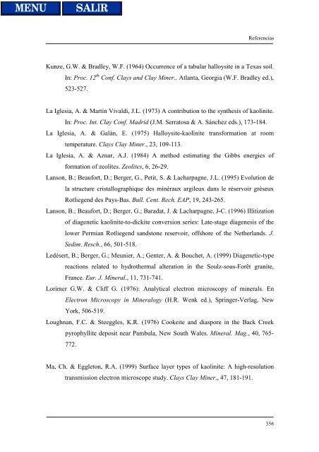 transformaciones hidrotermales de la caolinita - Biblioteca de la ...