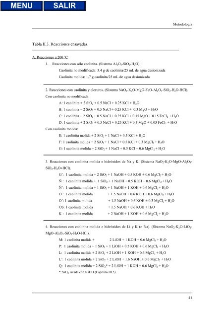 transformaciones hidrotermales de la caolinita - Biblioteca de la ...