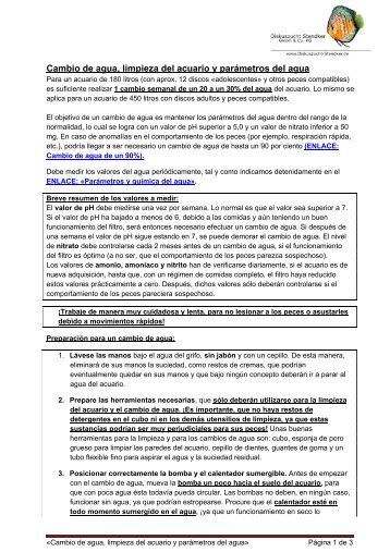 Cambio de agua, limpieza del acuario y parÃ¡metros del agua