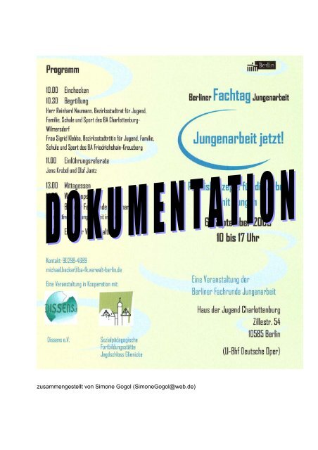 Dokumentation zum Berliner Fachtag Jungenarbeit - Dissens e.V.