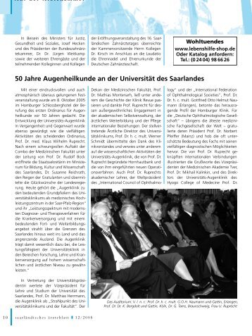 Bericht im Saarländischen Ärzteblatt 12/2005 (pdf-Datei - Deutsch ...