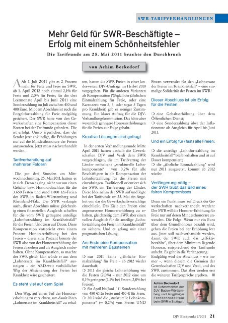 Blickpunkt Ausgabe 2-2011  - DJV Baden-Württemberg