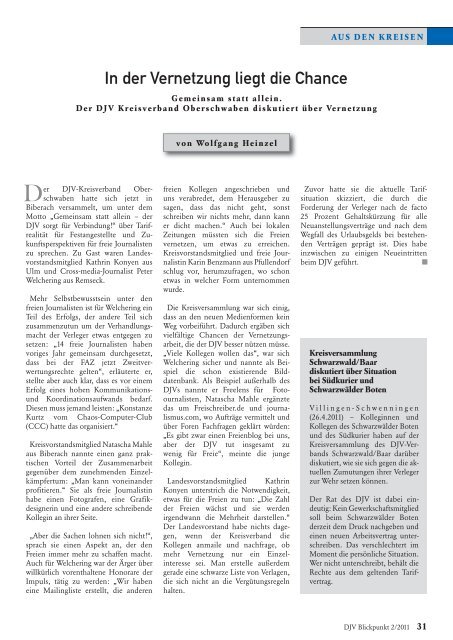 Blickpunkt Ausgabe 2-2011  - DJV Baden-Württemberg