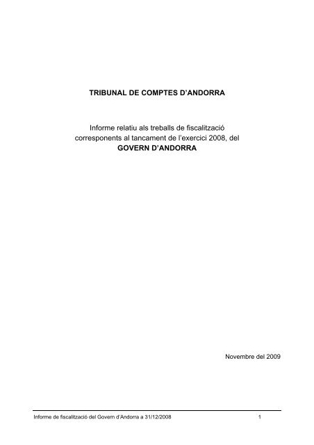 Informe 3/2009 - Tribunal de Comptes