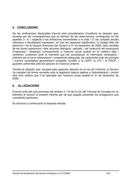 Informe 3/2009 - Tribunal de Comptes