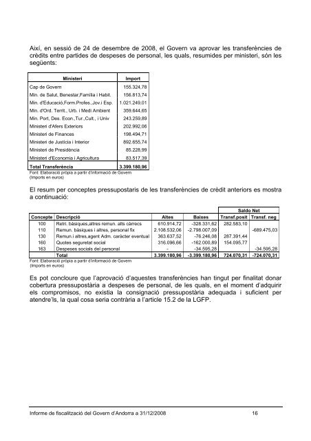 Informe 3/2009 - Tribunal de Comptes