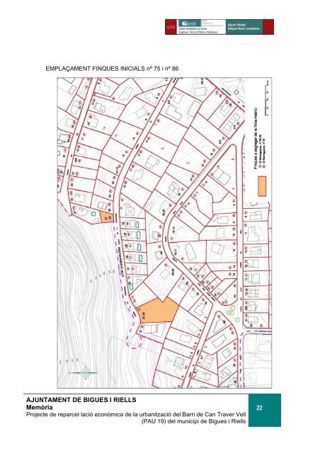 Memòria reparcel·lació final - Ajuntament de Bigues i Riells