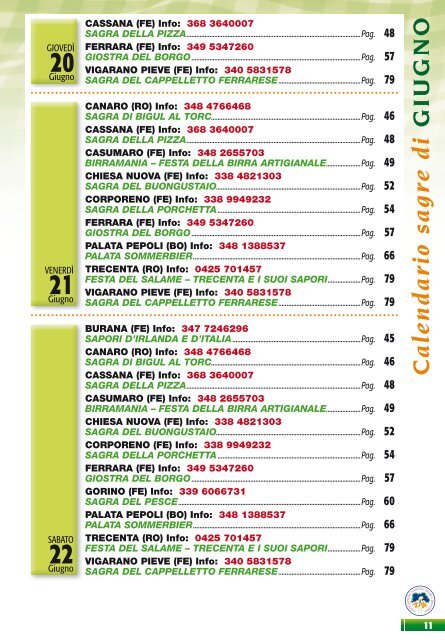 Calendario SAGRE e DINTORNI 2013