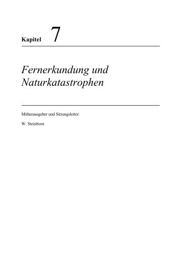 Fernerkundung und Naturkatastrophen - DKKV