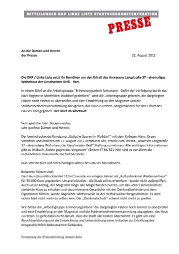 presse mit 2ter seite - DKP MÃ¶rfelden-Walldorf