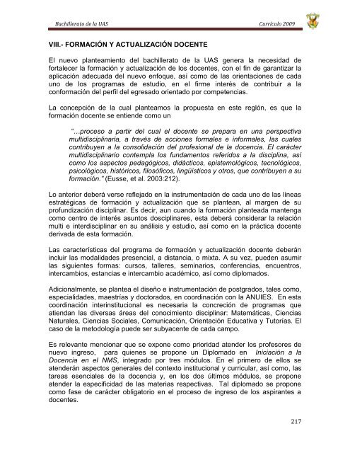 Bachillerato de la UAS - Dirección General de Escuelas Preparatorias