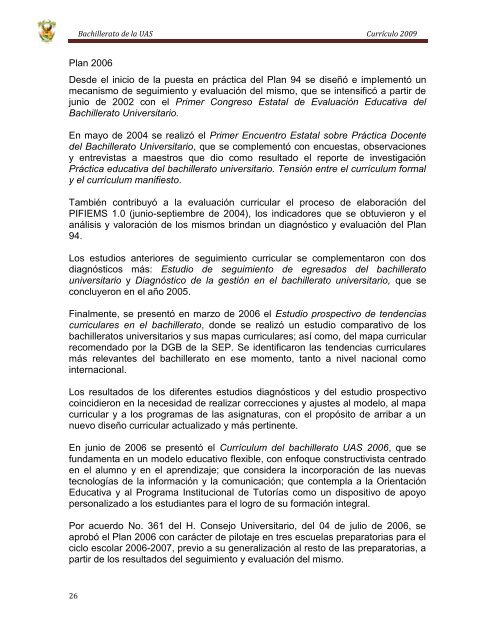 Bachillerato de la UAS - Dirección General de Escuelas Preparatorias